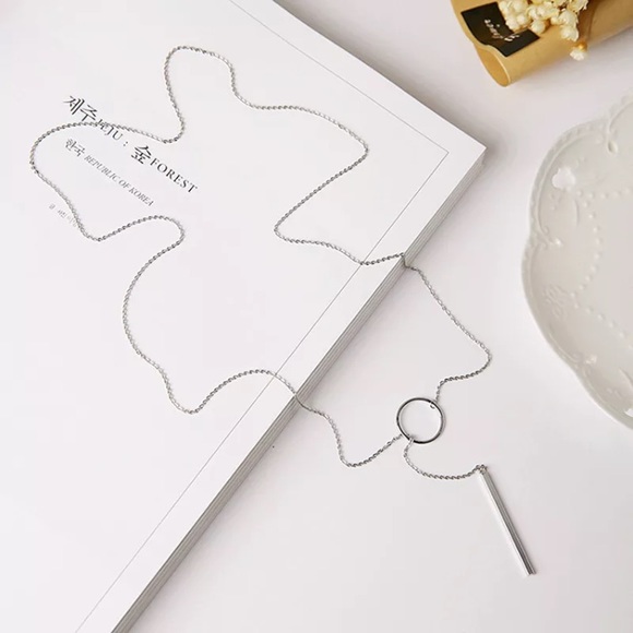 ⚜️[𝟯/$𝟮𝟴]⚜️NEW Long Silver Bar Necklace - Picture 4 of 14